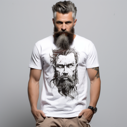 Camiseta Branca Personalizável com uma estampa frontal