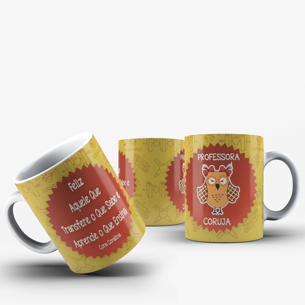 Caneca Tema Professora Coruja
