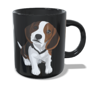 Caneca preta I love beagle