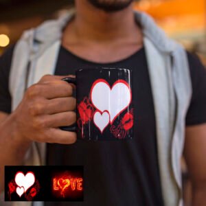caneca preta apaixonado amor com foto