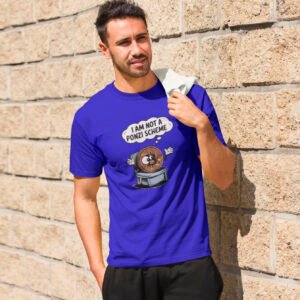 camiseta bitcoin piramide azul royal algodão premium