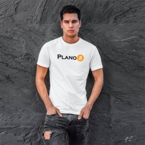 camiseta branca Plano bitcoin