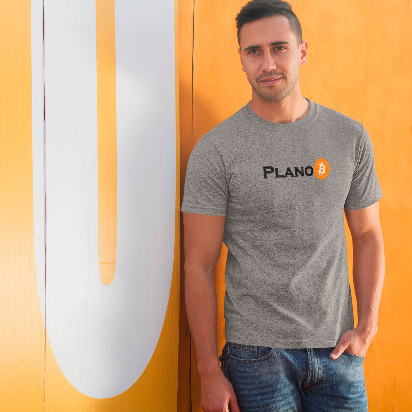 camiseta cinza plano b bitcoin