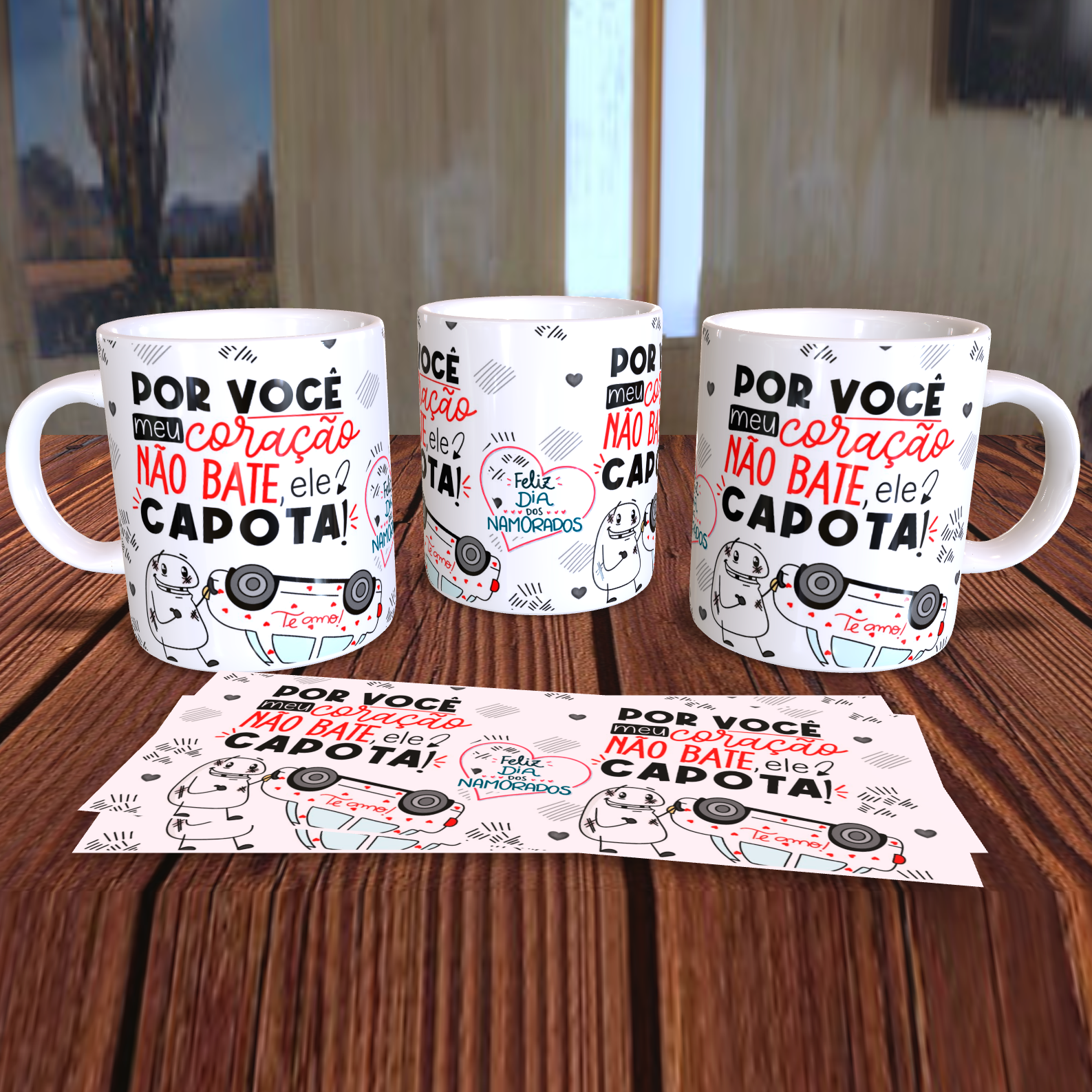 cameca personalizada coração nao bate ele capota flork namorados